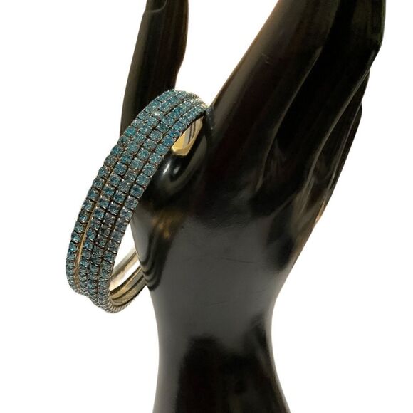 Set Of Five Gold Turquoise Bangles - Picture 10 of 12